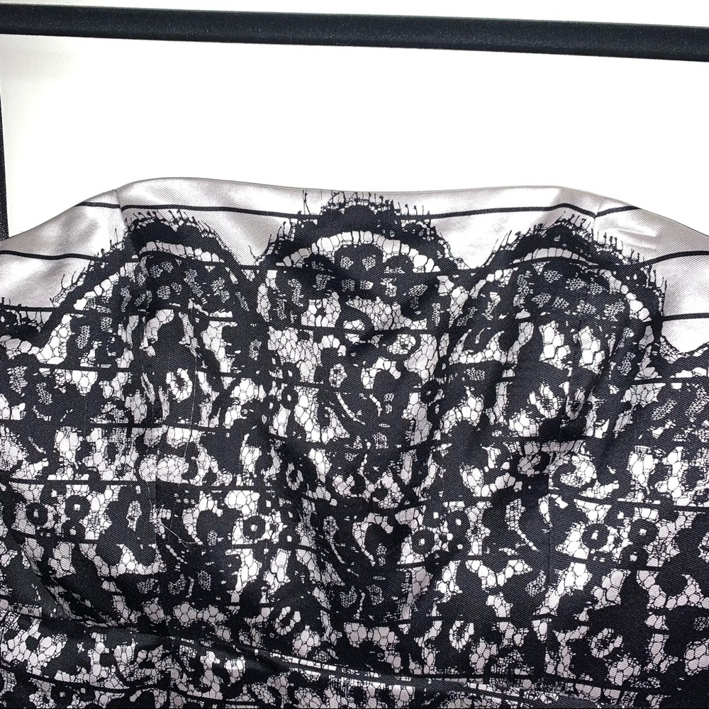 NWOT Tibi Black & Ivory Floral Silk Blend Strapless Dress SZ 8 w/ Measur… - Picture 3 of 16